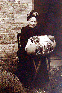 Biddenham lacemaker Mrs. Webb from the Women's Institute scrapbook [X535/6]